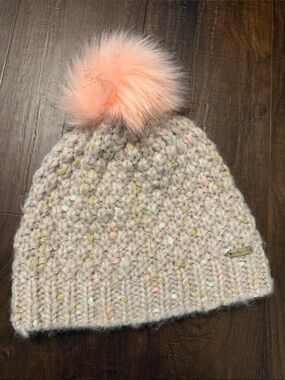 Millymook Girls Pom-Pom Taupe Beanie Sofia One size fits most